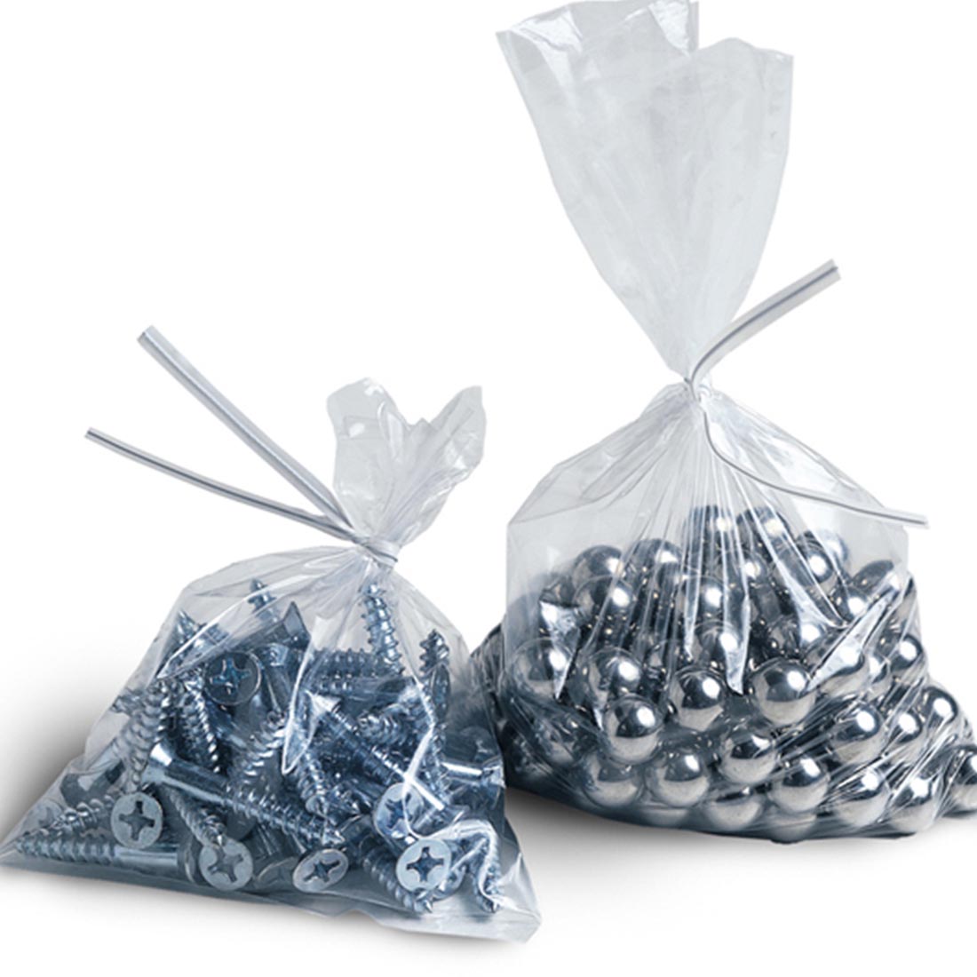 Poly bags and tubing in a clean warehouse setting